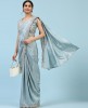 Premium Silk Sattin Hand Embroidery & Sequince Work Readywear Saree With Designer Blouse
